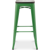 Buy Bar stool Bistrot Metalix industrial Metal and Dark Wood - 76 cm - New Edition Green 60137 at MyFaktory