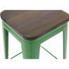 Buy Bar stool Bistrot Metalix industrial Metal and Dark Wood - 76 cm - New Edition Green 60137 in the Europe