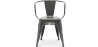 Buy Dining Chair with armrest Bistrot Metalix industrial Metal - New Edition Dark grey 60140 at MyFaktory