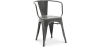 Buy Dining Chair with armrest Bistrot Metalix industrial Metal - New Edition Dark grey 60140 in the Europe