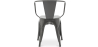Buy Dining Chair with armrest Bistrot Metalix industrial Metal - New Edition Dark grey 60140 with a guarantee