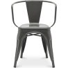 Buy Dining Chair with armrest Bistrot Metalix industrial Metal - New Edition Dark grey 60140 - in the EU