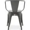 Buy Dining Chair with armrest Bistrot Metalix industrial Metal - New Edition Dark grey 60140 in the Europe
