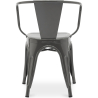 Buy Dining Chair with armrest Bistrot Metalix industrial Metal - New Edition Dark grey 60140 in the Europe