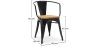 Buy Dining Chair with armrest Bistrot Metalix industrial Metal and Light Wood - New Edition Light grey 60143 - in the EU