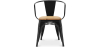 Buy Dining Chair with armrest Bistrot Metalix industrial Metal and Light Wood - New Edition Light grey 60143 - in the EU