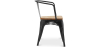 Buy Dining Chair with armrest Bistrot Metalix industrial Metal and Light Wood - New Edition Light grey 60143 at MyFaktory