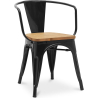 Buy Dining Chair with armrest Bistrot Metalix industrial Metal and Light Wood - New Edition Metallic bronze 60143 - prices