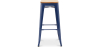 Buy Bar Stool - Industrial Design - Wood & Steel - 76cm - New Edition - Metalix Dark blue 60144 home delivery