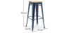 Buy Bar Stool - Industrial Design - Wood & Steel - 76cm - New Edition - Metalix Dark blue 60144 at MyFaktory