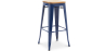 Buy Bar Stool - Industrial Design - Wood & Steel - 76cm - New Edition - Metalix Dark blue 60144 in the Europe