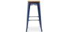 Buy Bar Stool - Industrial Design - Wood & Steel - 76cm - New Edition - Metalix Dark blue 60144 with a guarantee