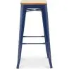 Buy Bar Stool - Industrial Design - Wood & Steel - 76cm - New Edition - Metalix Dark blue 60144 - in the EU