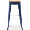 Buy Bar stool Bistrot Metalix industrial Metal and Light Wood - 76 cm - New Edition Dark blue 60144 - prices