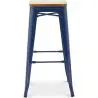 Buy Bar Stool - Industrial Design - Wood & Steel - 76cm - New Edition - Metalix Dark blue 60144 in the Europe