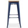 Buy Bar stool Bistrot Metalix industrial Metal and Light Wood - 76 cm - New Edition Dark blue 60144 at MyFaktory