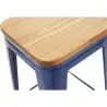 Buy Bar Stool - Industrial Design - Wood & Steel - 76cm - New Edition - Metalix Dark blue 60144 home delivery