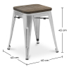 Buy Stool Bistrot Metalix Industrial Metal and Dark Wood - 45 cm - New Edition Steel 60145 home delivery
