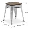 Buy Industrial Design Bar Stool - Wood & Steel - 45cm - New Edition - Metalix Steel 60145 home delivery