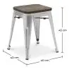 Buy Industrial Design Bar Stool - Wood & Steel - 45cm - New Edition - Metalix Steel 60145 with a guarantee