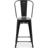 Buy Bar stool with backrest Bistrot Metalix industrial Metal - 60 cm - New Edition Black 60146 - in the EU