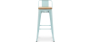 Buy Bar Stool with Backrest - Industrial Design - Wood & Steel - 76cm - New Edition - Metalix Light blue 60152 - in the EU