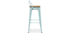 Buy Bar Stool with Backrest - Industrial Design - Wood & Steel - 76cm - New Edition - Metalix Light blue 60152 in the Europe