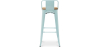 Buy Bar Stool with Backrest - Industrial Design - Wood & Steel - 76cm - New Edition - Metalix Light blue 60152 home delivery