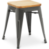 Buy Industrial Design Bar Stool - Wood & Steel - 45cm - New Edition - Metalix Light grey 60153 home delivery