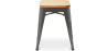 Buy Industrial Design Bar Stool - Wood & Steel - 45cm - New Edition - Metalix Light grey 60153 - in the EU