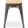 Buy Stool Bistrot Metalix Industrial Metal and Light Wood - 45 cm - New Edition Light grey 60153 - in the EU