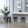 Buy Stool Bistrot Metalix Industrial Metal and Light Wood - 45 cm - New Edition Light grey 60153 home delivery
