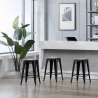 Buy Stool Bistrot Metalix Industrial Metal and Light Wood - 45 cm - New Edition Light grey 60153 in the Europe