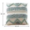 Buy Square Cotton Cushion Boho Bali Style (45x45 cm) cover + filling - Dulary Blue 60157 in the Europe