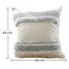 Buy Square Cotton Cushion Boho Bali Style (45x45 cm) cover + filling - Kamala Grey 60160 in the Europe