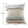Buy Square Cotton Cushion Boho Bali Style (45x45 cm) cover + filling - Kamala Grey 60160 in the Europe
