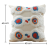 Buy Square Cotton Cushion Boho Bali Style (45x45 cm) cover + filling - Veras Multicolour 60169 in the Europe