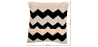 Buy Square Cotton Cushion in Boho Bali Style cover + filling - Gwen White / Black 60182 home delivery