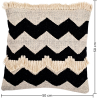 Buy Square Cotton Cushion in Boho Bali Style cover + filling - Gwen White / Black 60182 home delivery