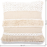 Buy Square Cotton Cushion in Boho Bali Style cover + filling - Hera White 60183 home delivery