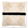 Buy Square Cushion in Boho Bali Style, Cotton & Wool cover + filling - Minerva Black 60195 home delivery