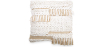 Buy Square Recycled yarn Cushion in Boho Bali Style cover + filling - Chloe White 60214 - in the EU