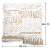 Buy Square Recycled yarn Cushion in Boho Bali Style cover + filling - Chloe White 60214 - prices