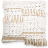 Buy Square Recycled yarn Cushion in Boho Bali Style cover + filling - Chloe White 60214 - in the EU