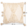 Buy Square Cotton Cushion in Boho Bali Style cover + filling - Laily White 60216 with a guarantee