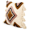 Buy Square Cotton Cushion in Boho Bali Style cover + filling - Eloise Multicolour 60221 - prices