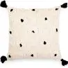 Buy Square Cotton Cushion in Boho Bali Style cover + filling - Clara Black 60223 - in the EU