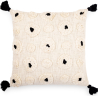 Buy Square Cotton Cushion in Boho Bali Style cover + filling - Clara Black 60223 - in the EU