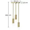 Buy Cluster pendant lamp in modern style, brass - Treck Gold 60236 - in the EU