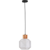 Buy Pendant lamp in modern style, wood and glass - Zey White 60241 with a guarantee